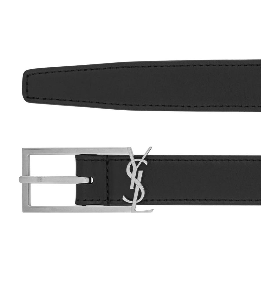 Leather YSL Monogram Belt商品第2张图片规格展示