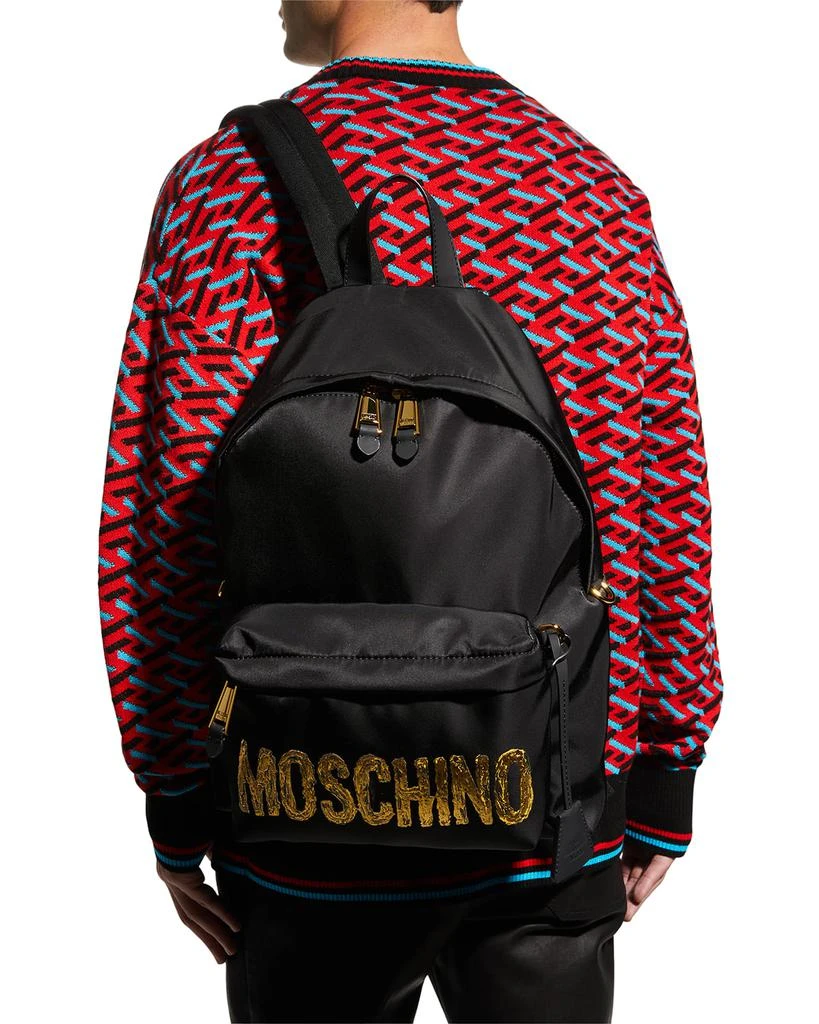 商品Moschino|Men's Logo Nylon Backpack,价格¥7769,第5张图片详细描述