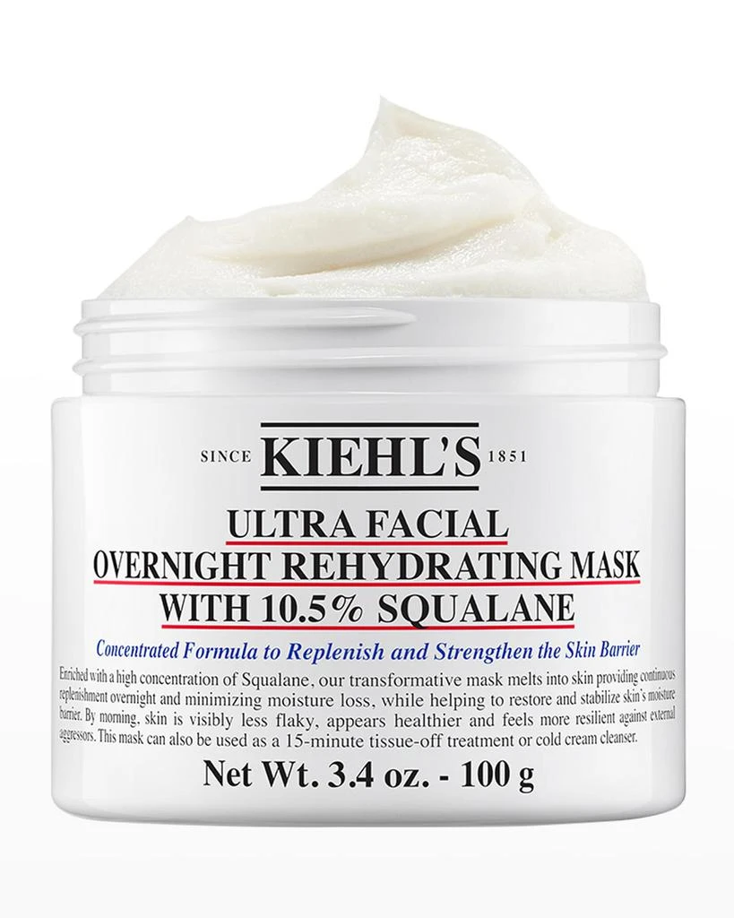 商品Kiehl's|Ultra Facial Overnight Hydrating Face Mask with 10.5% Squalane, 3.4 oz.,价格¥349,第2张图片详细描述