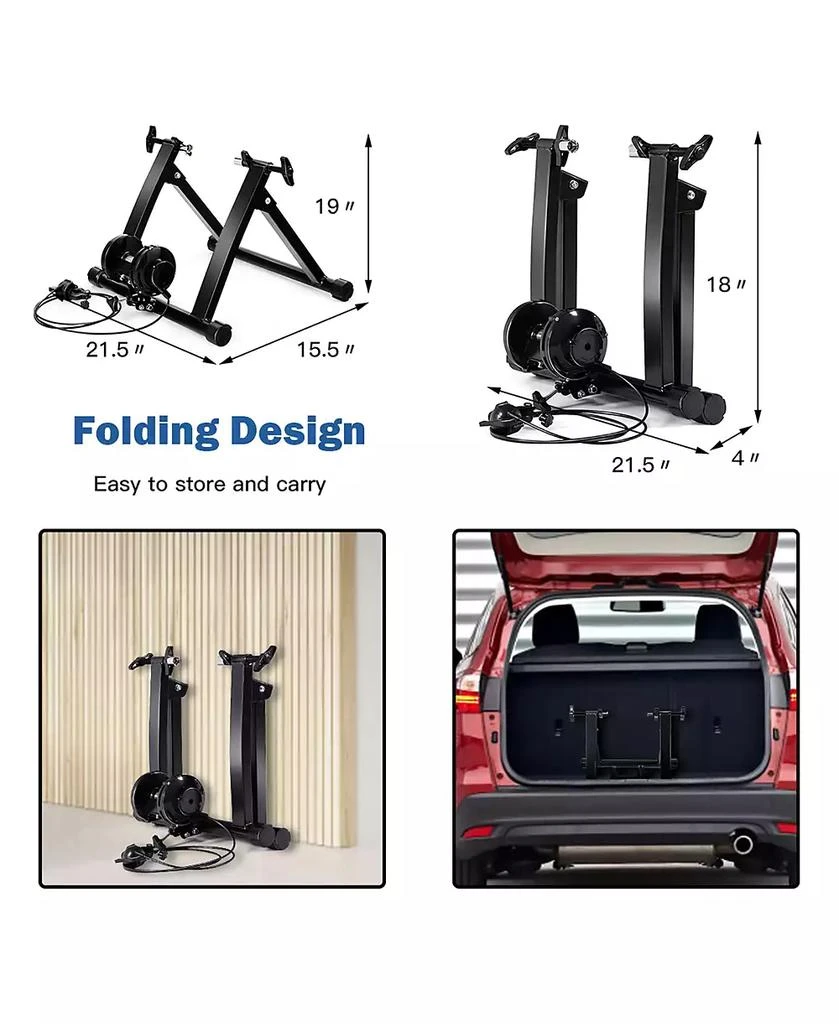 商品Costway|Magnetic Indoor Bicycle Bike Trainer Exercise Stand 8 levels of Resistance,价格¥543,第3张图片详细描述