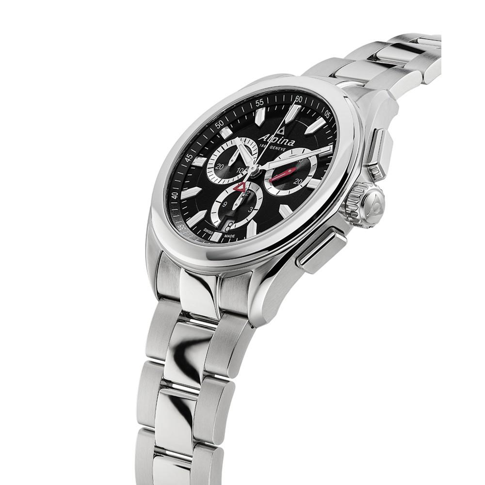 Men's Swiss Chronograph Alpiner Stainless Steel Bracelet Watch 42mm商品第2张图片规格展示