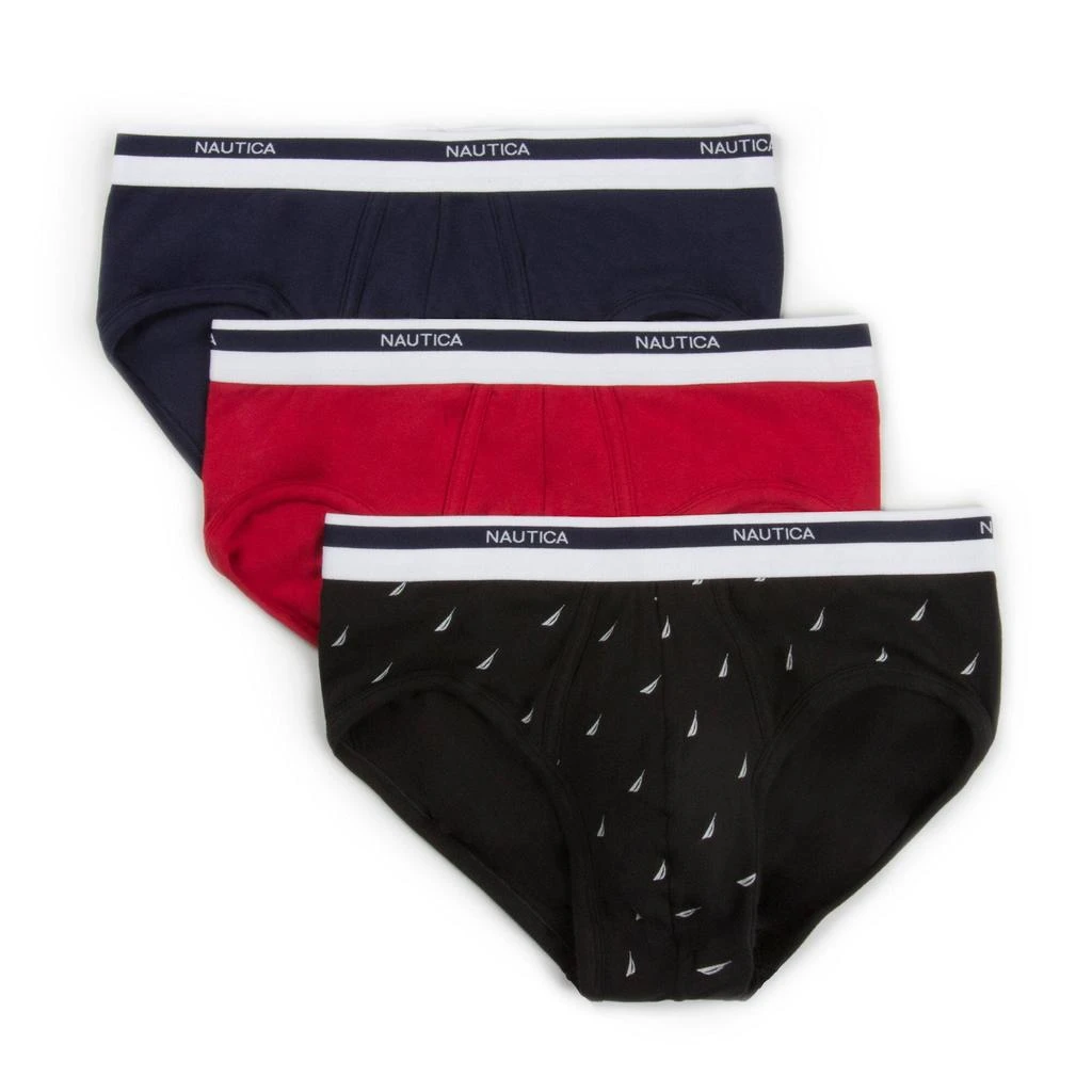 商品Nautica|男士棉质平角内裤-3条装,价格¥124,第1张图片