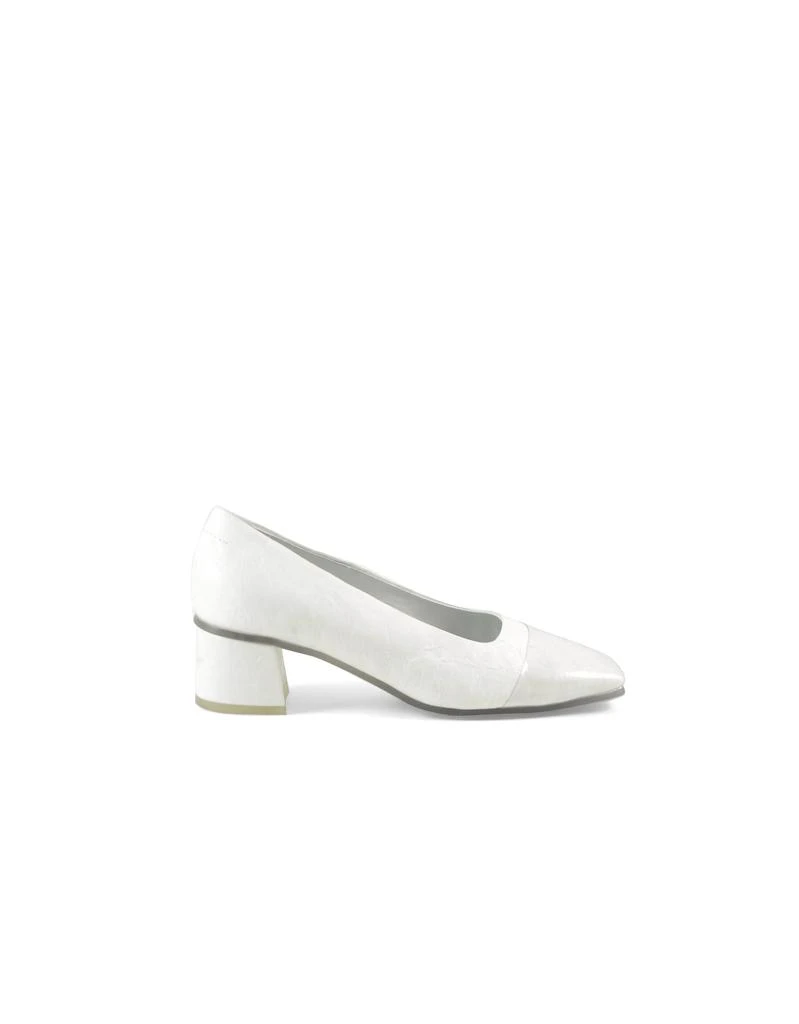 商品MM6|White Leather Mid-Heel Pumps,价格¥1708,第1张图片