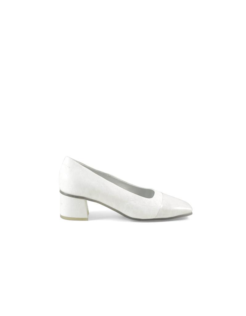 商品MM6|White Leather Mid-Heel Pumps,价格¥1473-¥1963,第1张图片