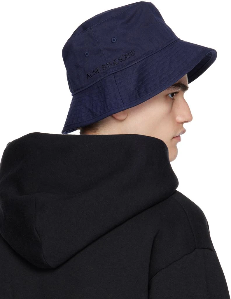 商品Acne Studios|Navy Embroidered Bucket Hat,价格¥448,第3张图片详细描述