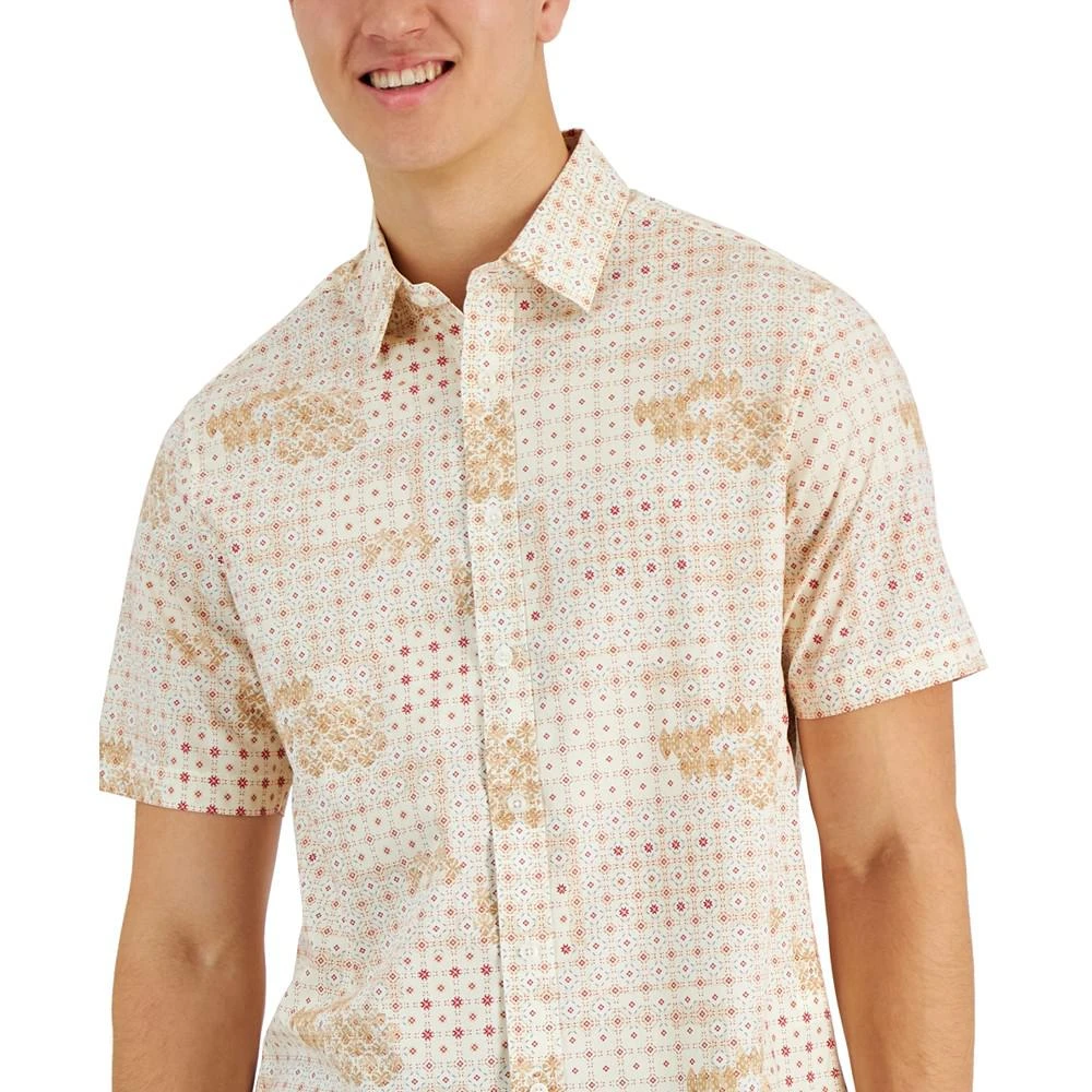 商品Club Room|Men's Brook Patchwork Refined Woven Short-Sleeve Shirt, Created for Macy's,价格¥105,第3张图片详细描述