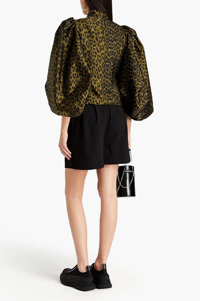 商品Ganni|Leopard-print satin-jacquard top,价格¥788,第1张图片