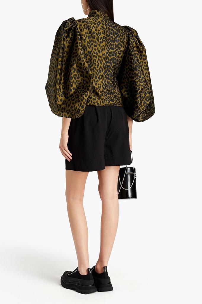 商品Ganni|Leopard-print satin-jacquard top,价格¥752,第1张图片