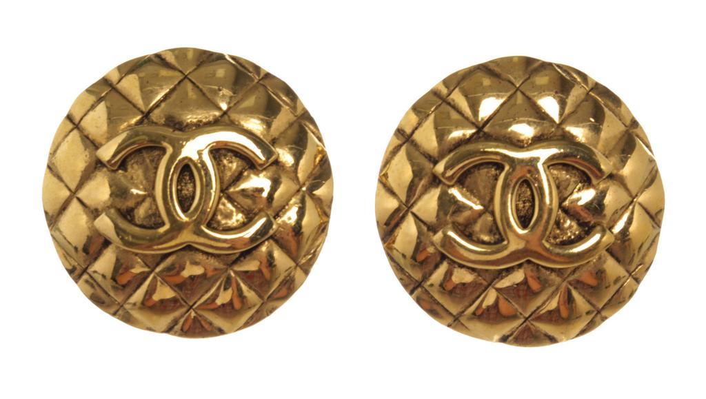 Chanel CC Gold-tone Round Clip-On Earrings商品第1张图片规格展示