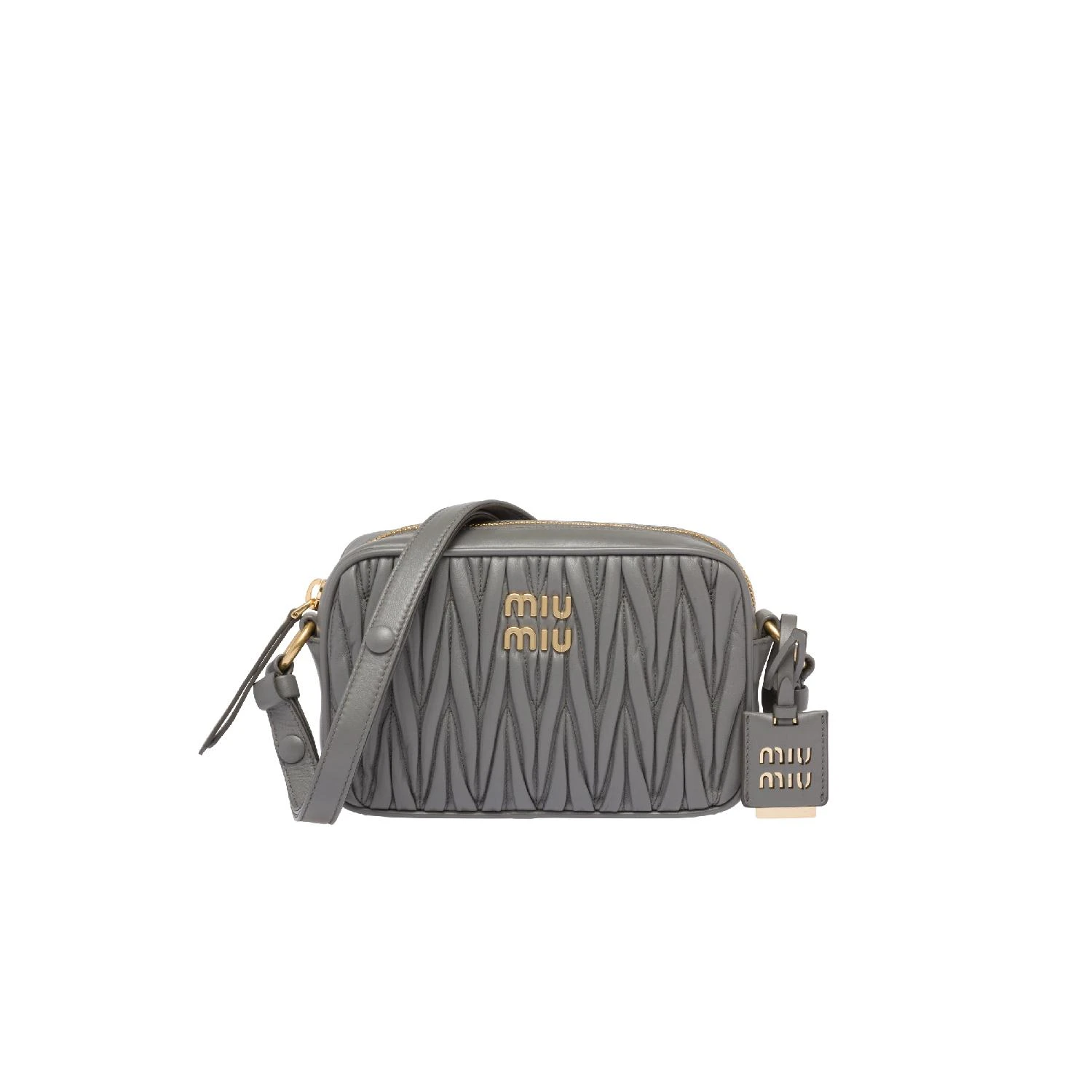 商品Miu Miu|包邮包税【预售7天发货】 MIUMIU缪缪 24春夏 女士 手提包 Sac porté épaule en cuir nappa matelassé 5BH118_N88_F0K44_V_WOM,价格¥14277,第1张图片