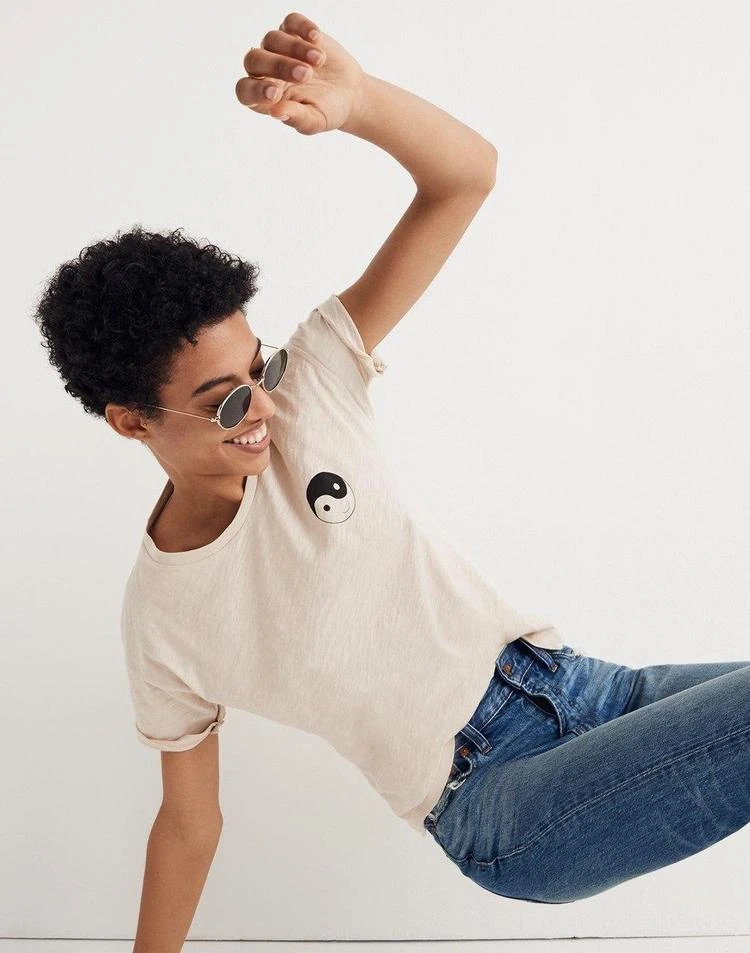 商品Madewell|Yin-Yang Whisper Cotton Crewneck Tee,价格¥119,第3张图片详细描述
