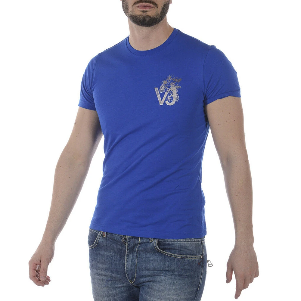 VERSACE 男士蓝色棉质短袖T恤 B3GRA77F-36610-202 商品