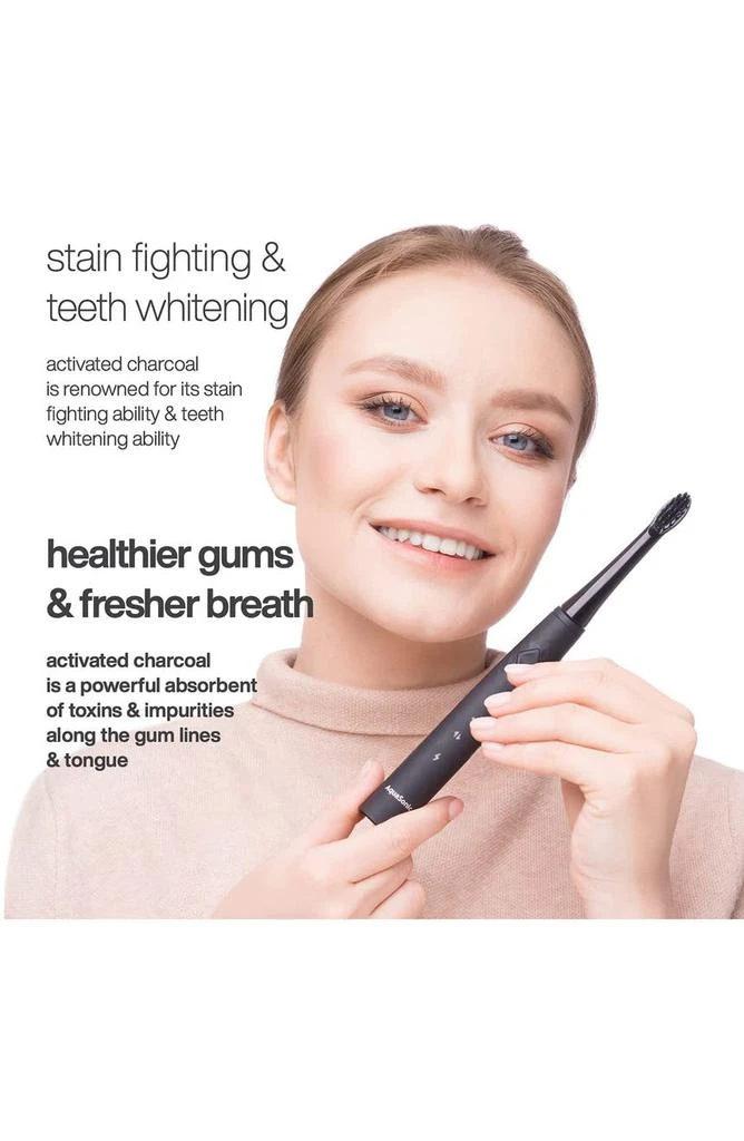 商品AquaSonic|Pulse Ultra Whitening Electric Toothbrush - Midnight Black,价格¥227,第2张图片详细描述