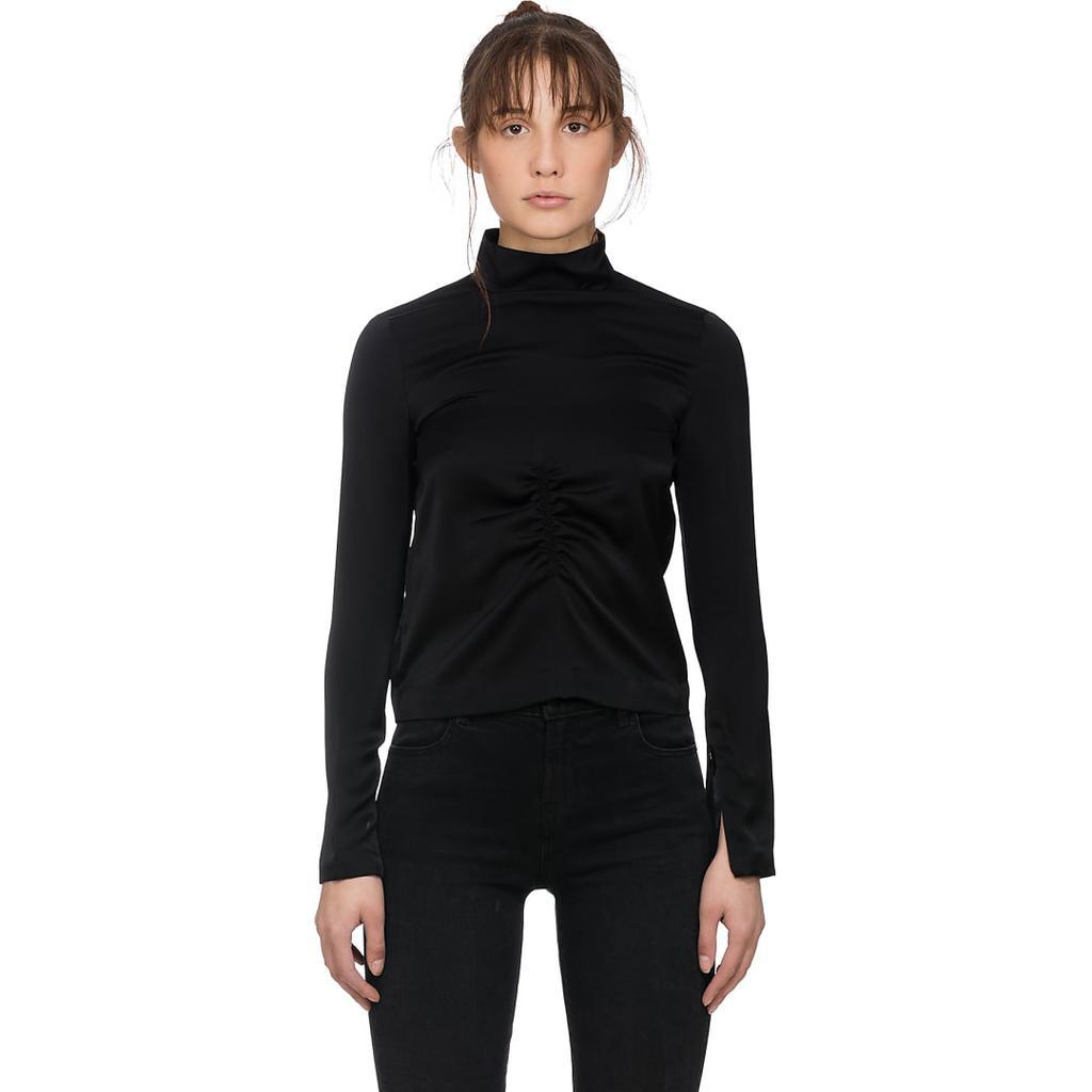 商品Alexander McQueen|Long Sleeve Mock Neck T-Shirt - Black,价格¥945,第1张图片