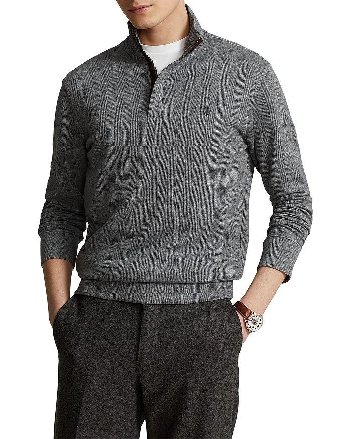 商品Ralph Lauren|Cotton Blend Double Knit Quarter Zip Mock Neck Sweater,价格¥522,第5张图片详细描述