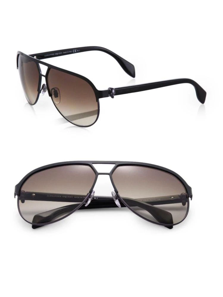 商品Alexander McQueen|Skull Metal Aviator Sunglasses,价格¥2962,第1张图片