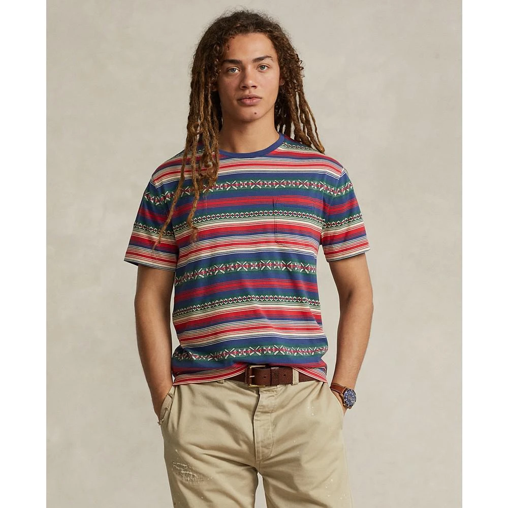 商品Ralph Lauren|Men's Classic Fit Striped Jacquard T-Shirt,价格¥238,第1张图片