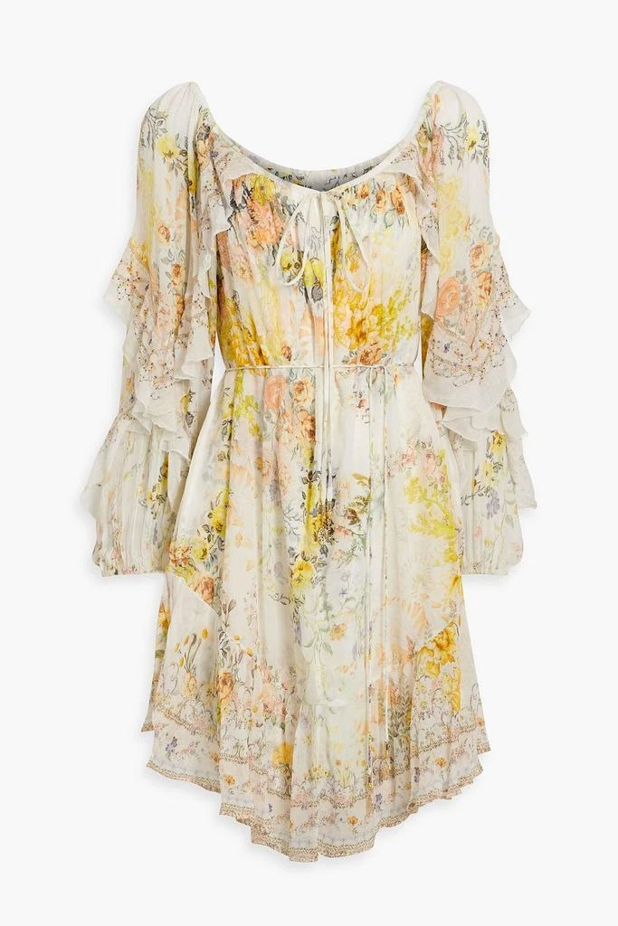 商品Camilla|Ruffled floral-print silk-georgette mini dress,价格¥3058,第1张图片