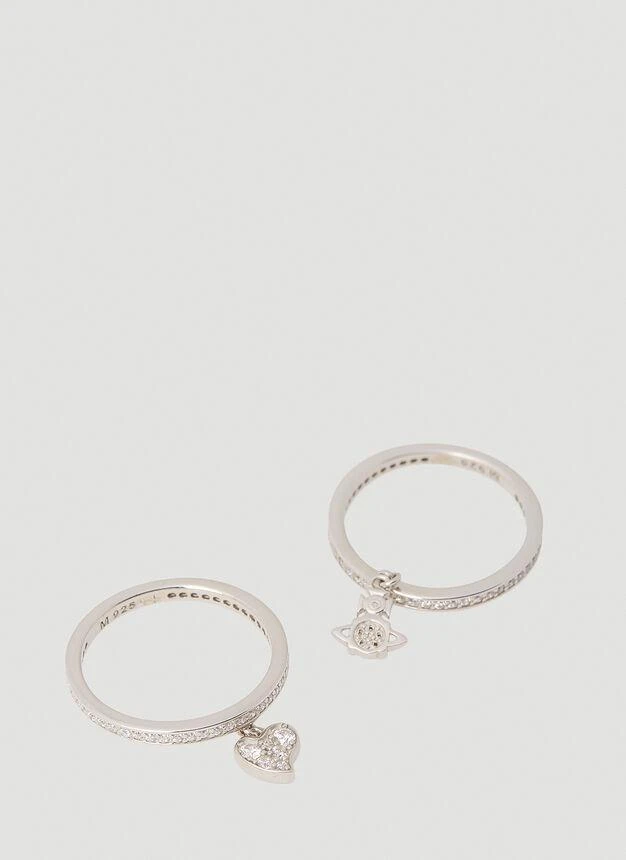 商品Vivienne Westwood|Set of Two Brandita Rings in Silver,价格¥1010,第2张图片详细描述