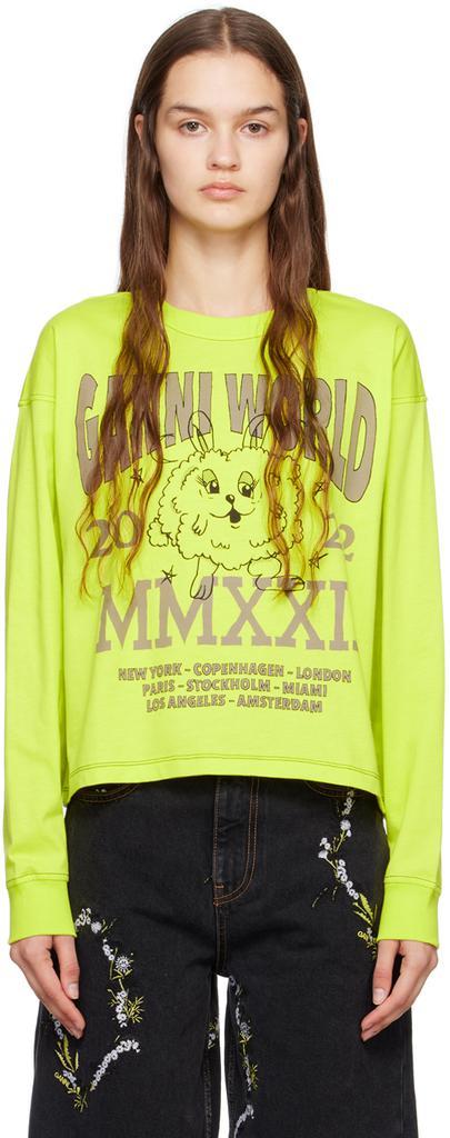 商品Ganni|Yellow Basic Long Sleeve T-Shirt,价格¥871,第1张图片