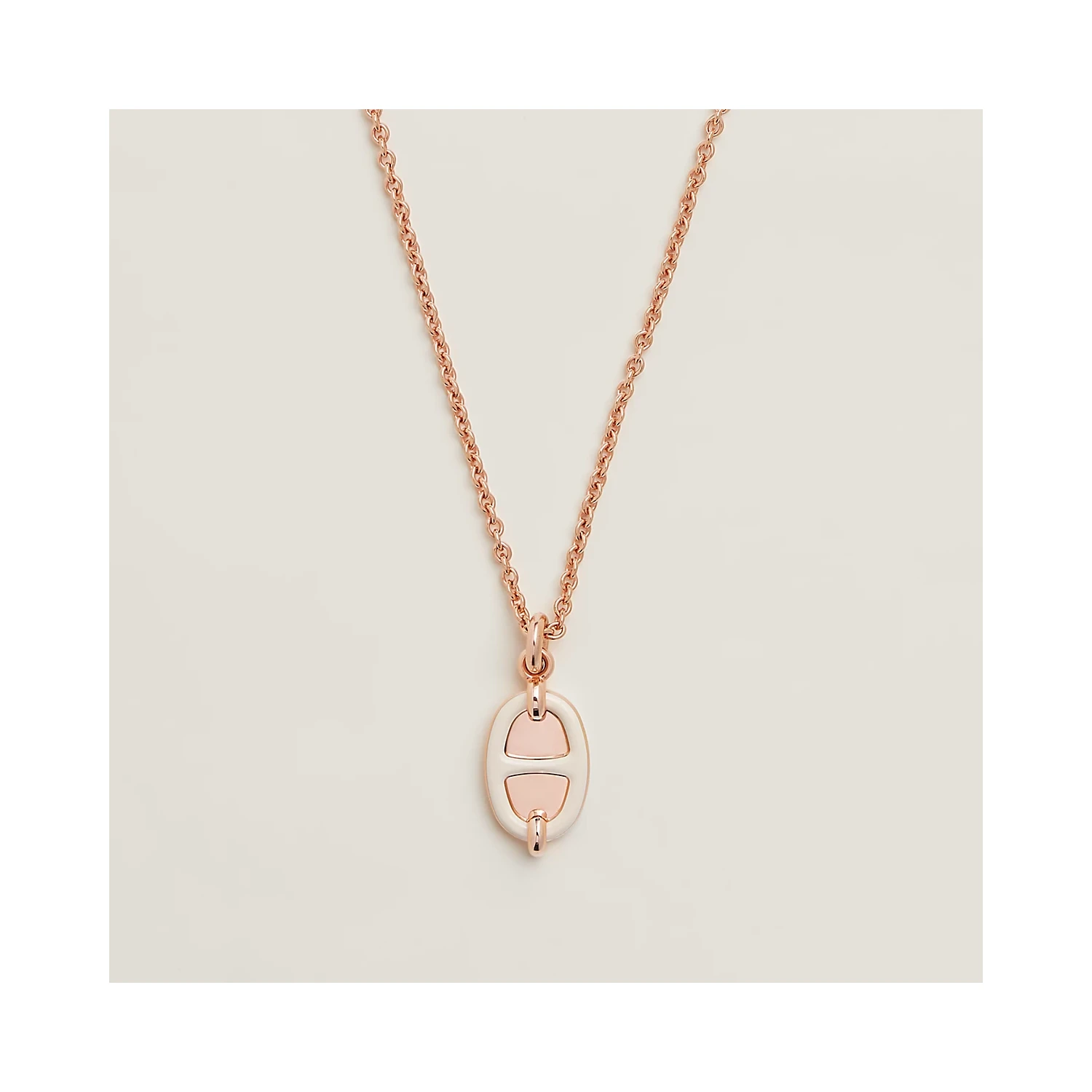 商品Hermes|【预售】 爱马仕 25春夏 女士 项链 Pendentif Mini Maillon, petit modèle H100053FOD3 ,价格¥6443,第1张图片