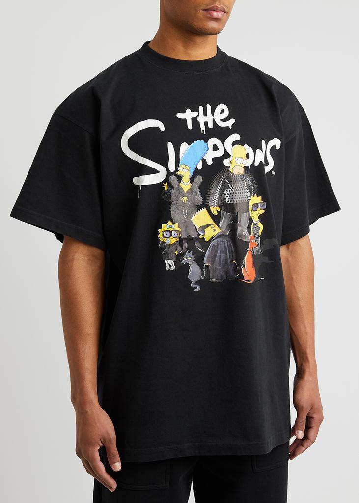 X The Simpsons black printed cotton T-shirt商品第2张图片规格展示