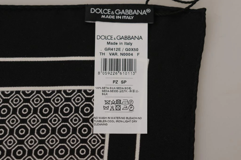 商品Dolce & Gabbana|Dolce & Gabbana Black Geometric Patterned Square Handkerchief Scarf,价格¥981,第4张图片详细描述