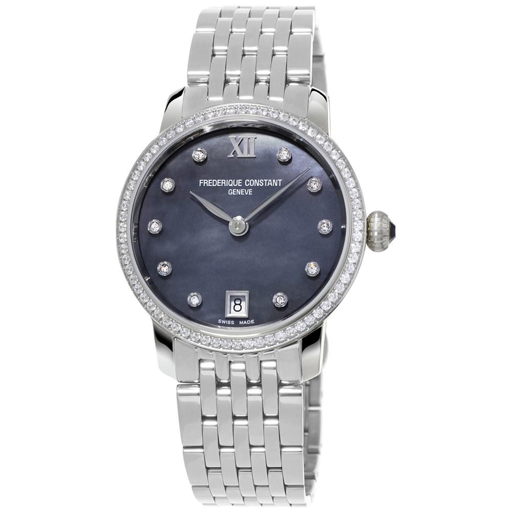 Women's Swiss Classics Diamond (5/8 ct. t.w.) Stainless Steel Bracelet Watch 30mm商品第1张图片规格展示