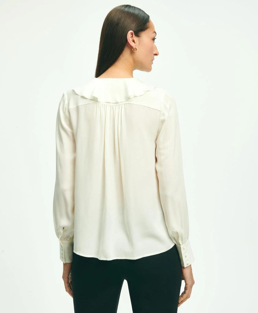 商品Brooks Brothers|Silk Georgette Ruffled Blouse,价格¥1234,第4张图片详细描述