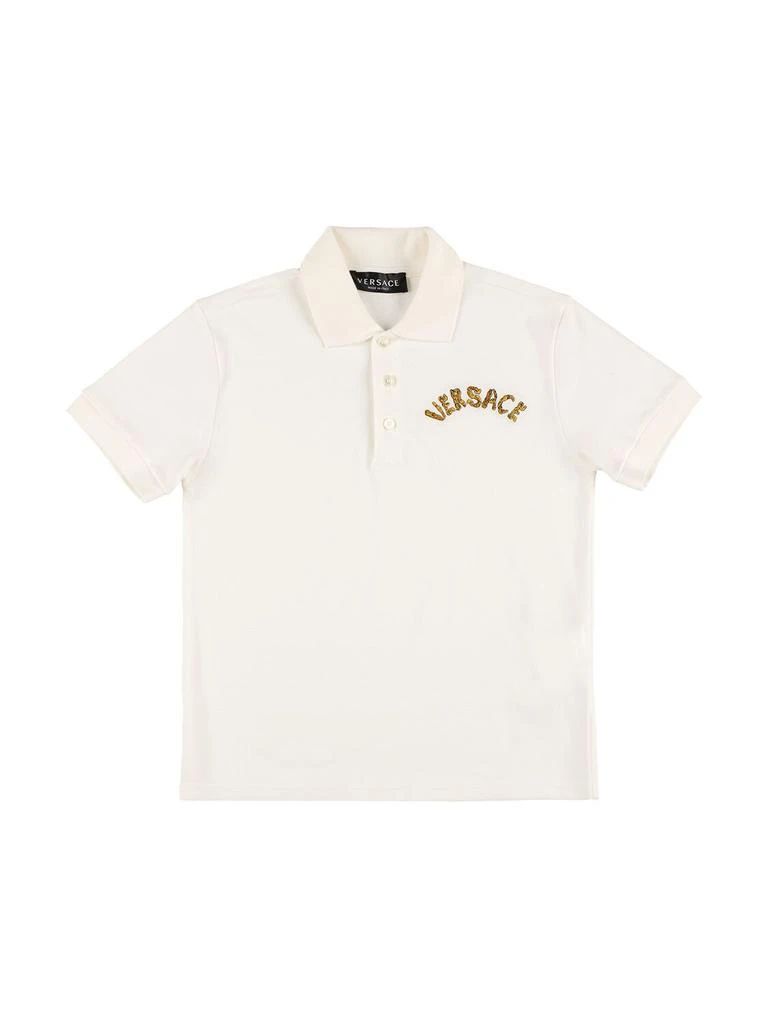 商品Versace|Cotton Polo T-shirt W/ Logo,价格¥743,第1张图片