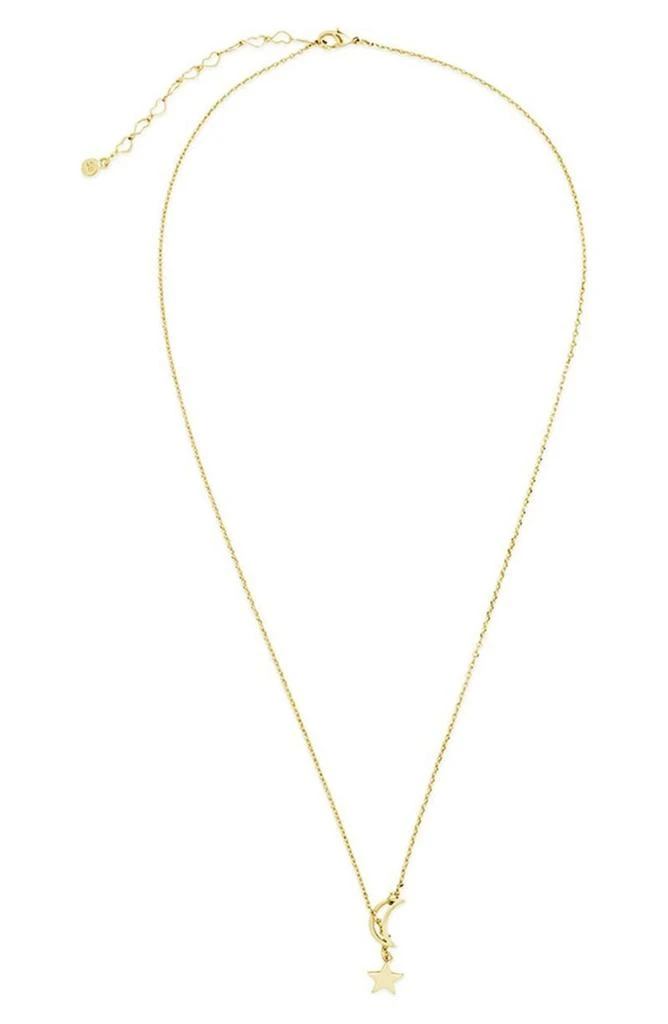 商品Sterling Forever|14K Gold Plated Sterling Silver Star & Moon Y-Necklace,价格¥261,第2张图片详细描述