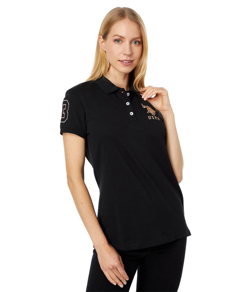 商品U.S. POLO ASSN.|USPA Metallic Print Polo,价格¥101-¥201,第1张图片