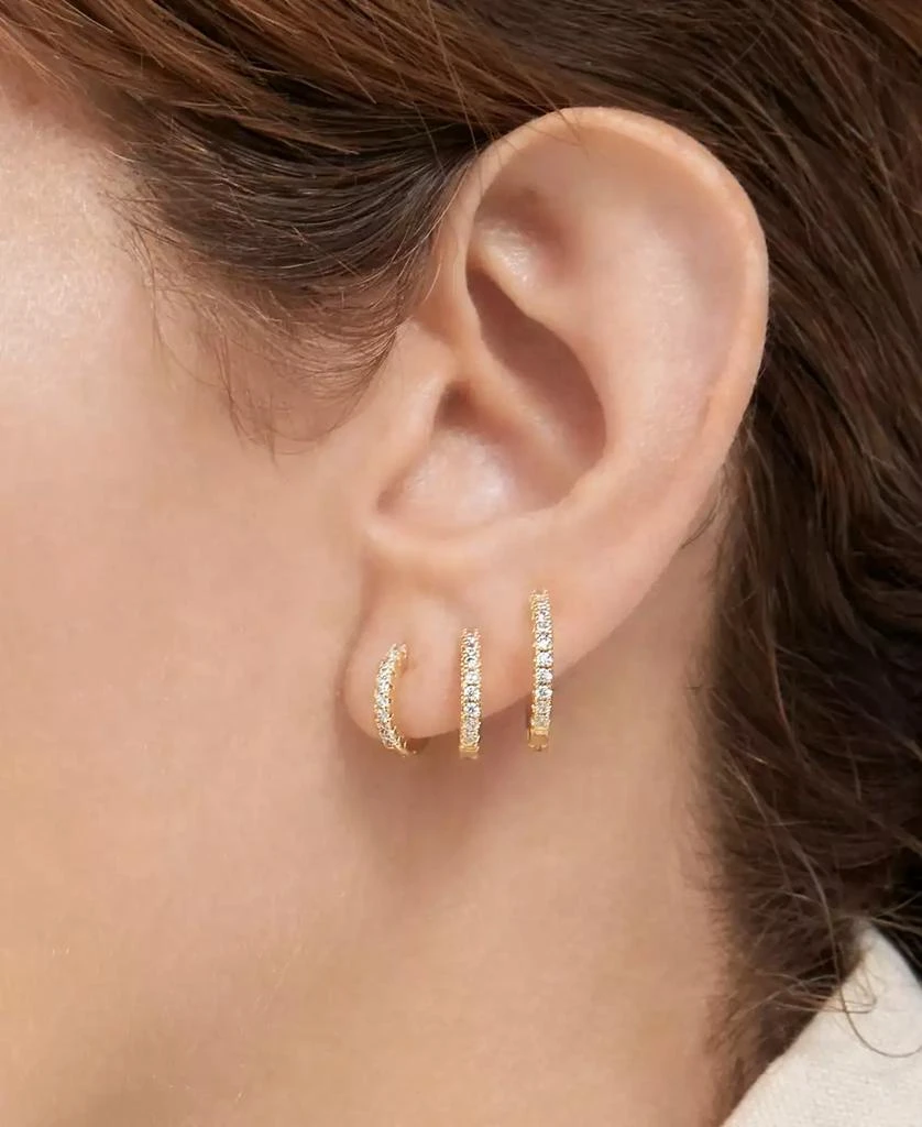 商品ADORNIA|14K Gold Plated Huggie Hoop Earring Pack, 6 Pieces,价格¥125,第2张图片详细描述