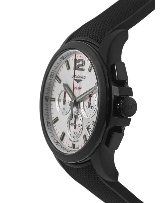 商品Longines|Longines Conquest V.H.P. Silver Chronograph Dial Black Rubber Strap Men's Watch L3.717.2.76.9,价格¥6626,第4张图片详细描述