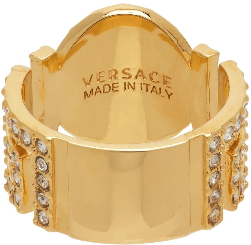 商品Versace|Gold Crystal Icon Medusa Ring,价格¥1071,第4张图片详细描述