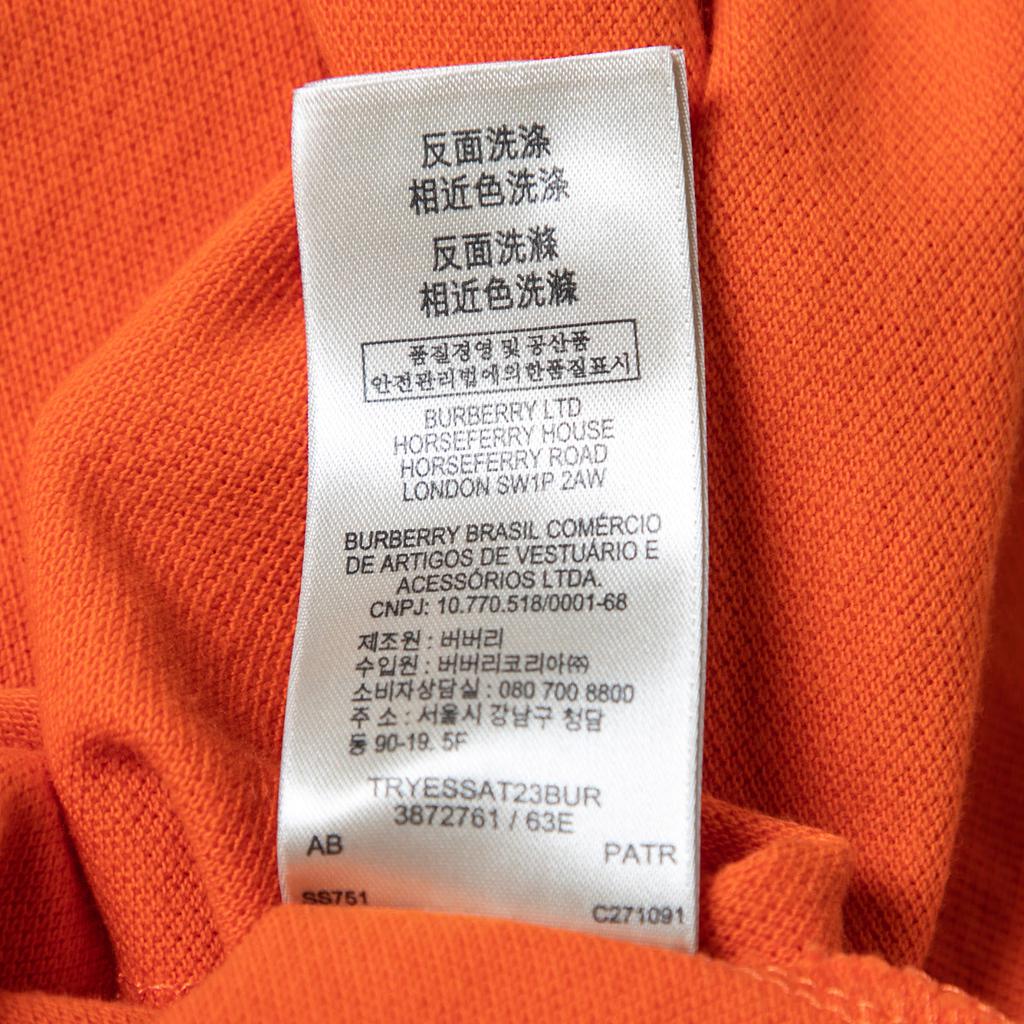 Burberry Brit Orange Cotton Pique Long Sleeve Polo T-Shirt S商品第6张图片规格展示