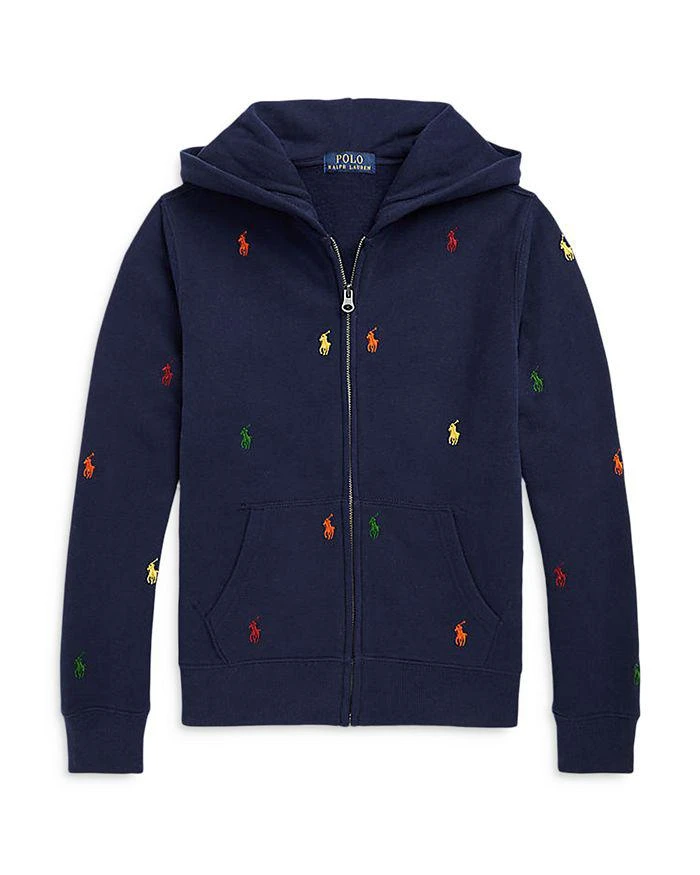 商品Ralph Lauren|Boys' Fleece Embroidered Pony Hoodie - Little Kid, Big Kid,价格¥312,第1张图片