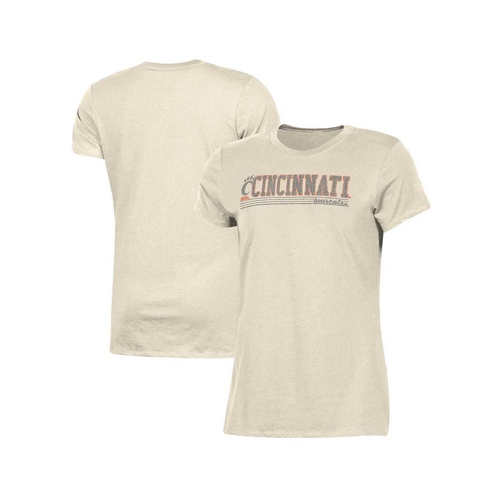 商品CHAMPION|Women's Cream Distressed Cincinnati Bearcats Classic T-shirt,价格¥222,第1张图片
