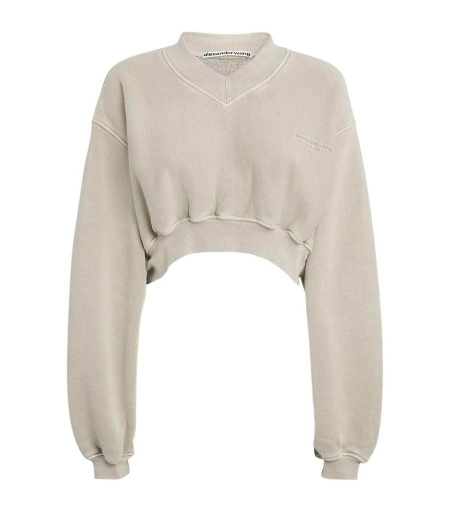 商品Alexander Wang|Cropped V-Neck Sweatshirt,价格¥3186,第1张图片