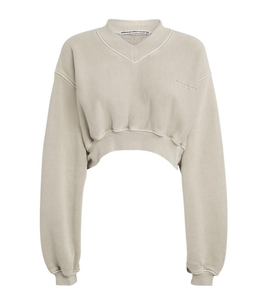 商品Alexander Wang|Cropped V-Neck Sweatshirt,价格¥2847,第1张图片