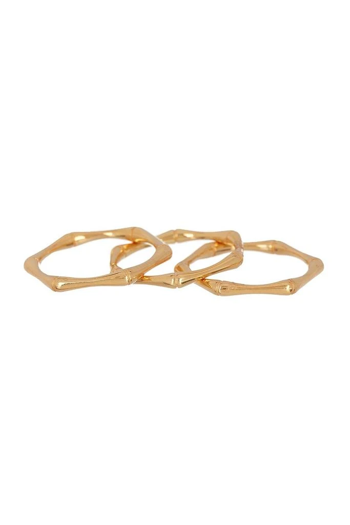 商品ADORNIA|14K Gold Plated Bamboo Stacking Rings - Pack of 3,价格¥165,第2张图片详细描述