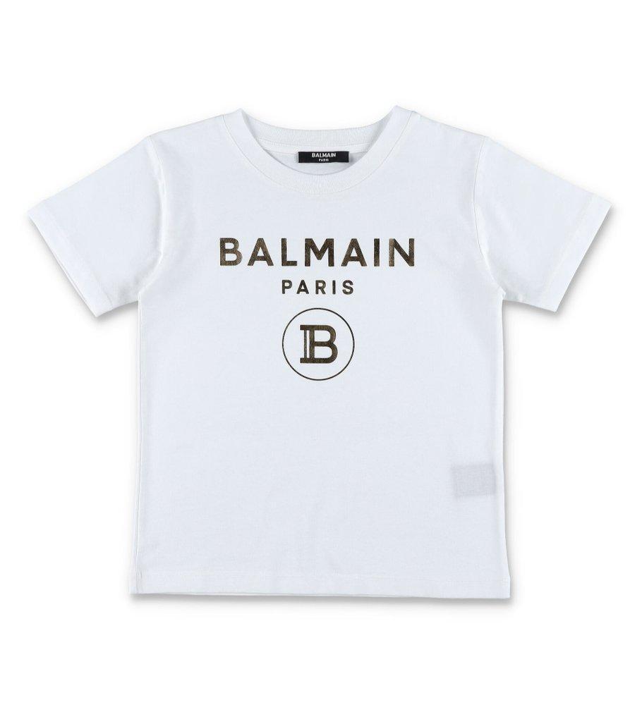 商品Balmain|Balmain Kids Logo Detailed Crewneck T-Shirt,价格¥451-¥584,第1张图片