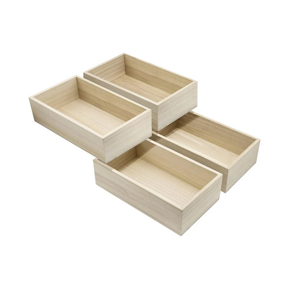 商品Sorbus|Wood Unfinished Crates Set, Pack of 4,价格¥566,第1张图片
