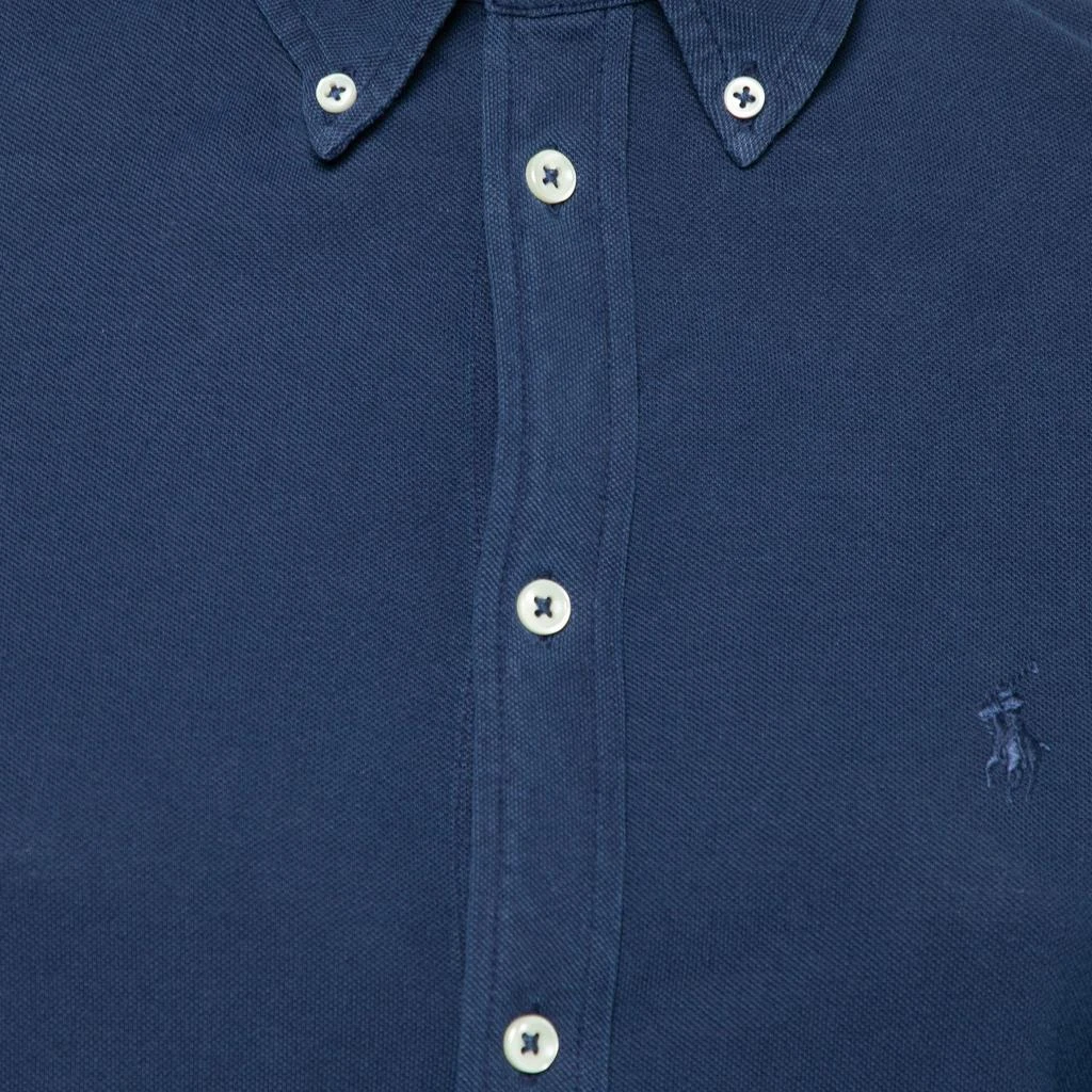 商品[二手商品] Ralph Lauren|Ralph Lauren Navy Blue Knit Oxford Long Sleeve Polo Shirt S,价格¥810,第3张图片详细描述