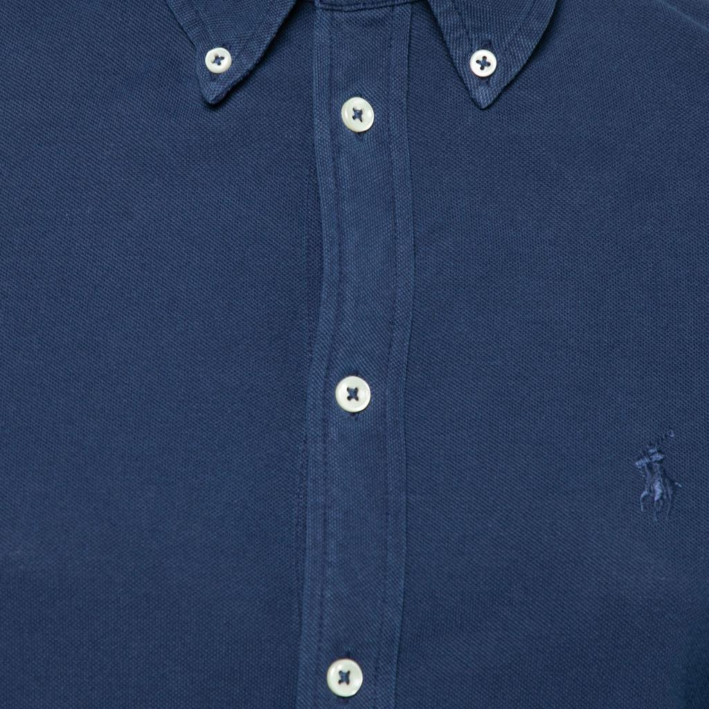 商品[二手商品] Ralph Lauren|Ralph Lauren Navy Blue Knit Oxford Long Sleeve Polo Shirt S,价格¥956,第5张图片详细描述