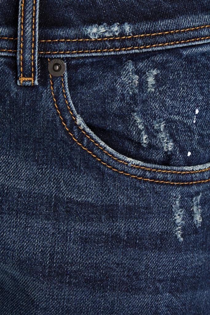 Slim-fit distressed denim jeans商品第4张图片规格展示