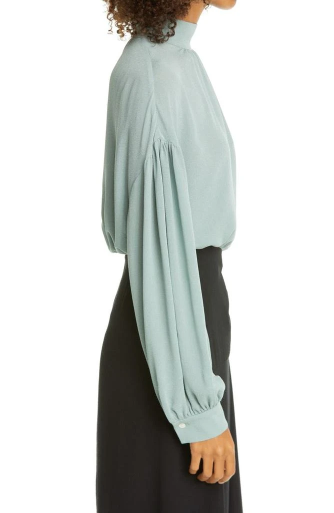 商品Vince|Shirred Mock Neck Silk Top,价格¥1313,第3张图片详细描述