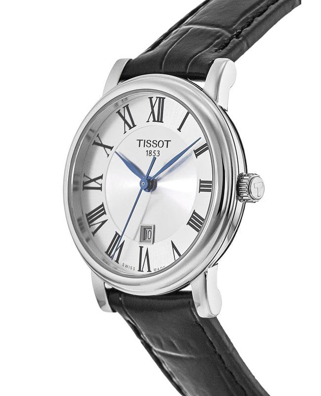 Tissot Carson Automatic Silver Dial Black Leather Strap Women's Watch T122.210.16.033.00商品第3张图片规格展示