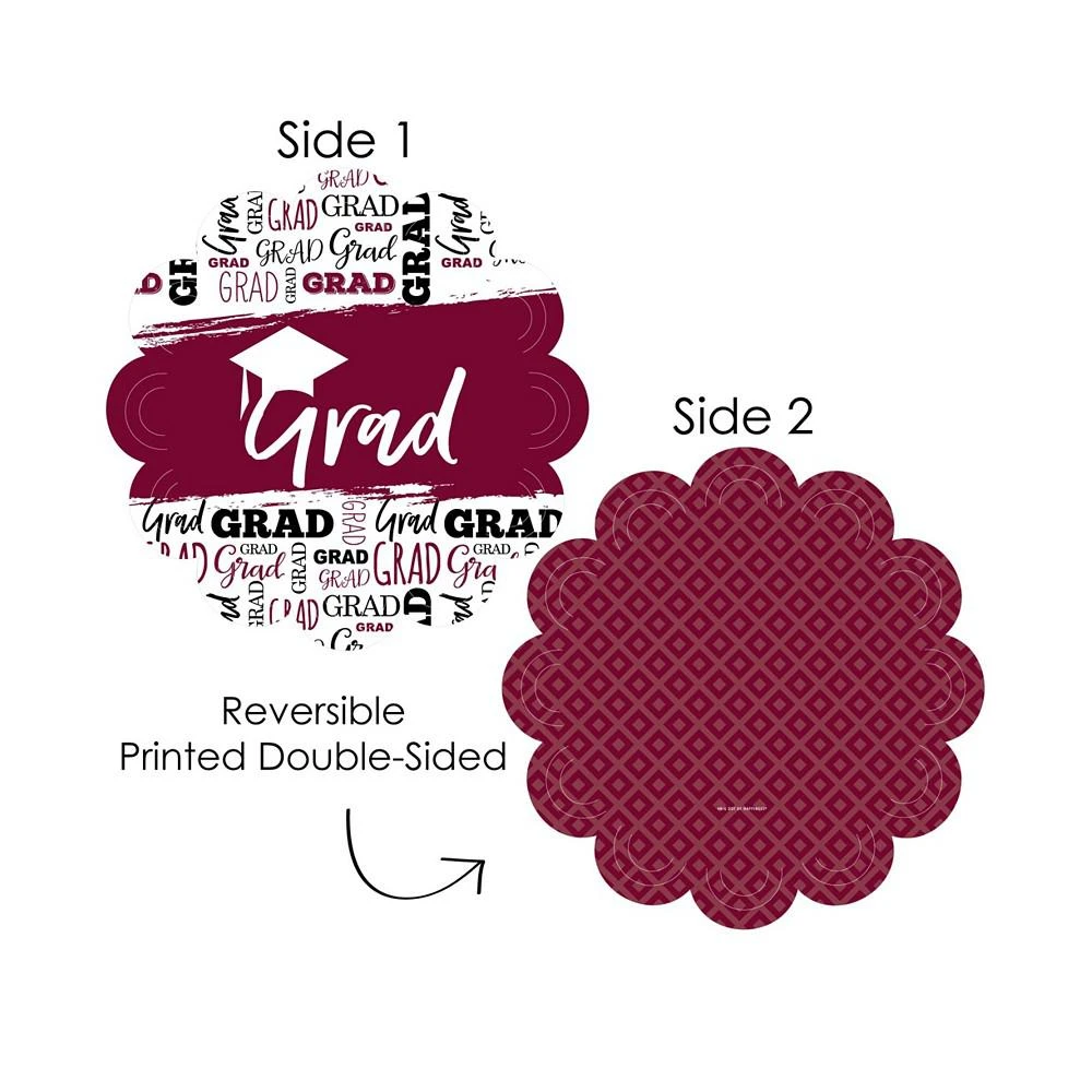 商品Big Dot of Happiness|Maroon Grad Best is Yet to Come Graduation Party Paper Chargers 12 Ct,价格¥119,第3张图片详细描述