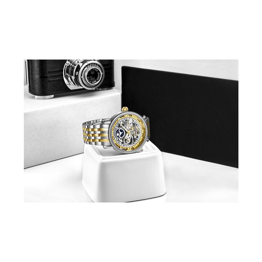 Men's Gold - Silver Tone Stainless Steel Bracelet Watch 49mm商品第2张图片规格展示